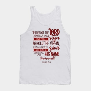 They Shall Call His Name Immanuel - Isaiah 7:14 - Bible Verse - Christian Christmas Tank Top